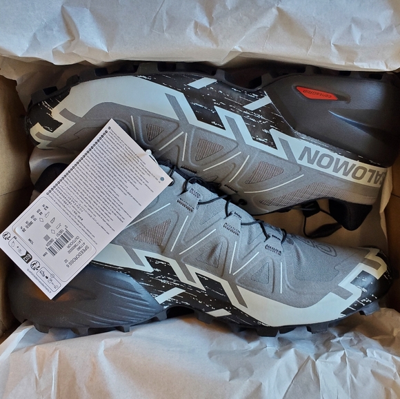 Salomon Speedcross 6 Quiet Shade/Black/Pearl Blue Running Shoe Men's US Size 10 - Picture 6 of 9